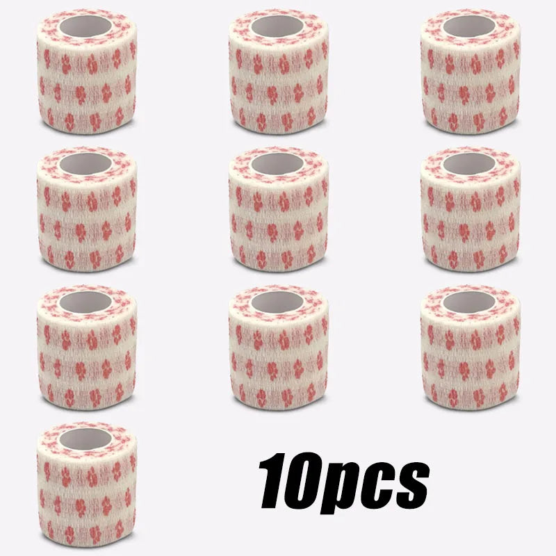 Printed Self Elastic Adhesive Athletic Tape Wraps 2.5cm Sports Colorful Bandage for Tattooing Finger Joint Knee Pet
