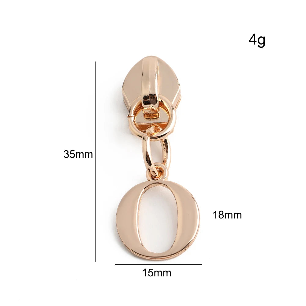 20/50PCS 5# Nylon A-Z English Initial Letter Zipper Puller Slider For Create Personal Logo Bag Purse Trinkets Gift Accessories