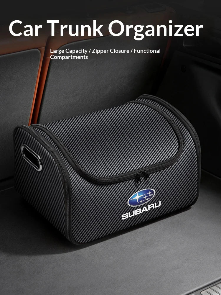 Car Leather Trunk Organizer Box Tailbox Stowing Tidying Storage Bag For Subaru Outback Brz Wrx Xv Ascent Forester Impreza Legacy