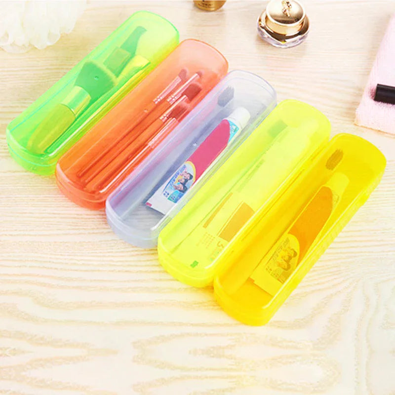 Storage Box For Toothbrush Candy Color Toothbrush And Toothpaste Case Portable Travel Toothbrush Box Accessories