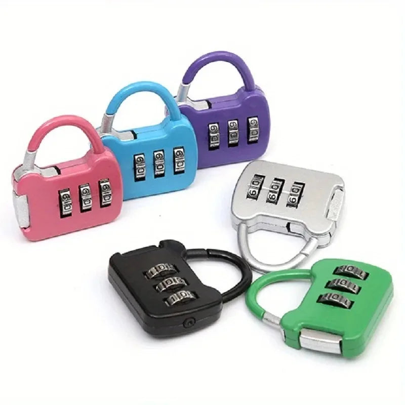 4pcs Color Mini Password Lock Padlock Trolley Case Student Dormitory Cabinet Backpack Zipper Lock Backpack Anti-theft Lock