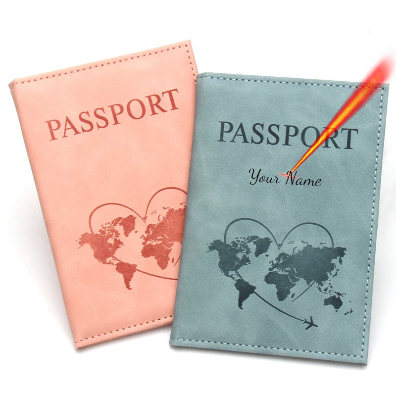 Lovely Map Passport Cover Fashion Travel Wallet  Document Orginizer Passeport Personnalisé Name on Passport Protective