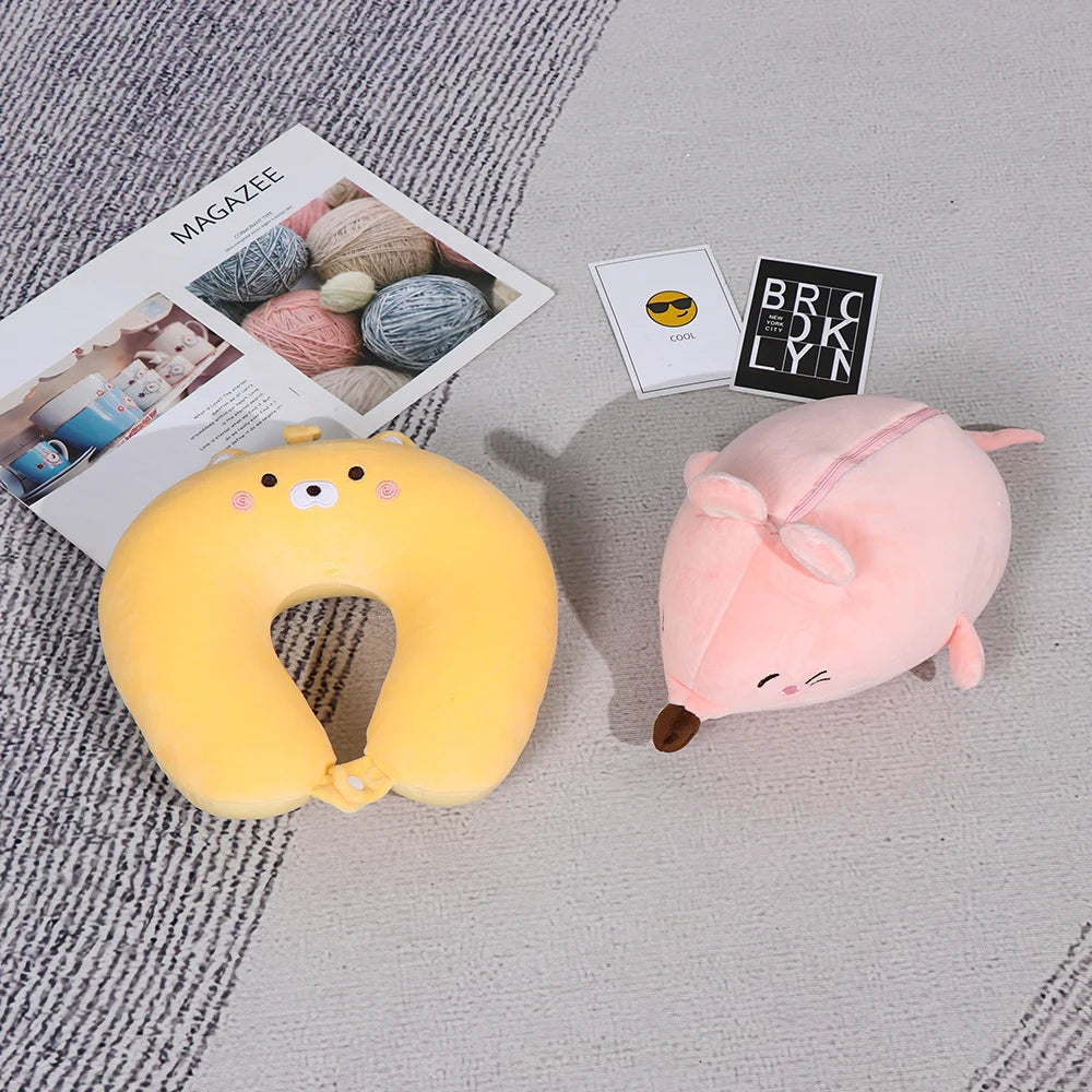 Cute Soft Changable Multifunctional Cervical Penguin Whale Fluffy Pillows Protection Neck U Shaped Travel Pillow
