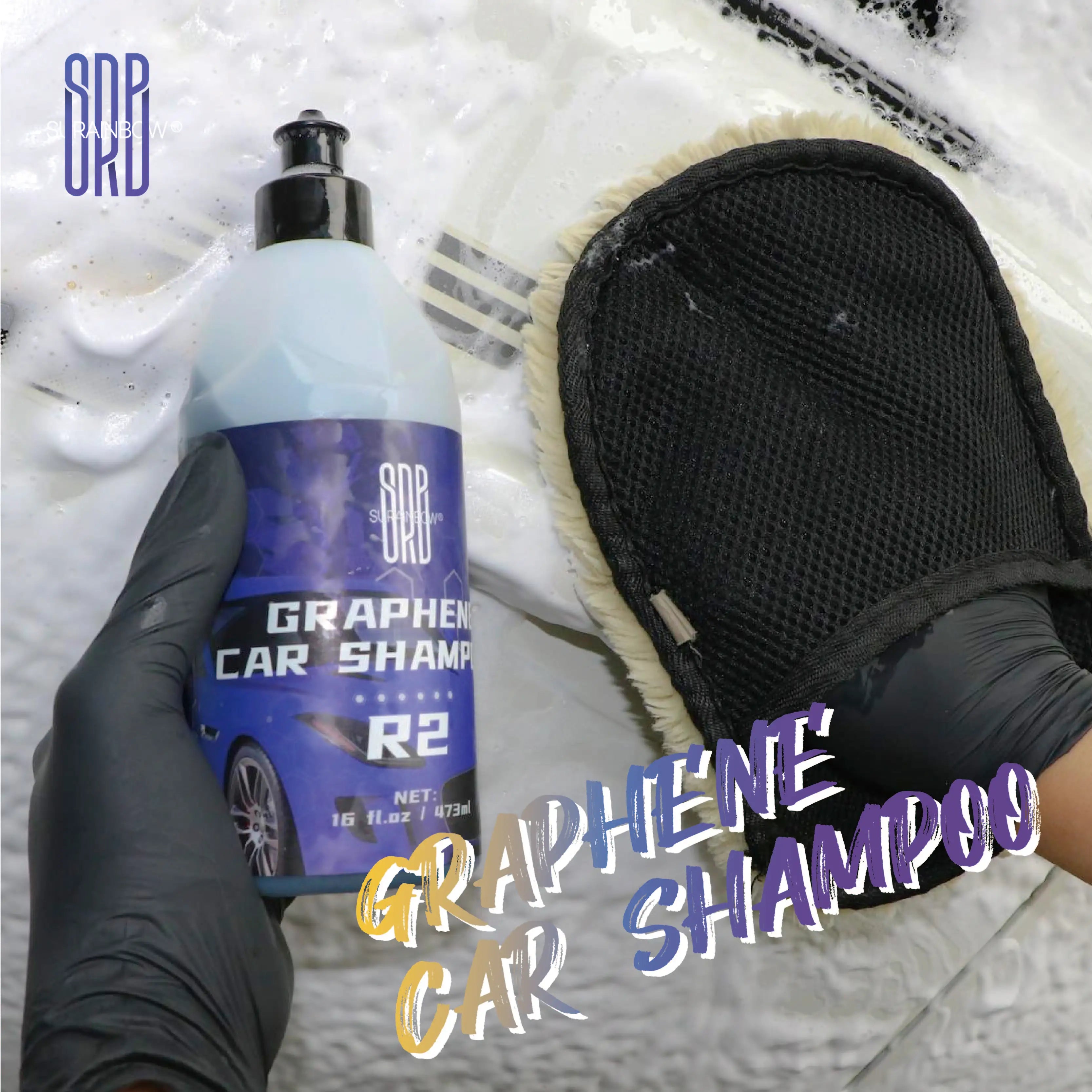 Graphene Car Wash Soap - High Foaming Graphene Infused Car Soap - Ads Hydrophobicity, Powerful Cleaner & Protection,16 oz/473 ml