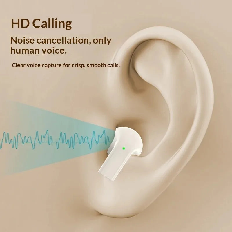 Wireless Earbuds Bluetooth Bone Conduction Earphones Ear Clip Design Touch Control Led Sports Headsets With Mic Headphones