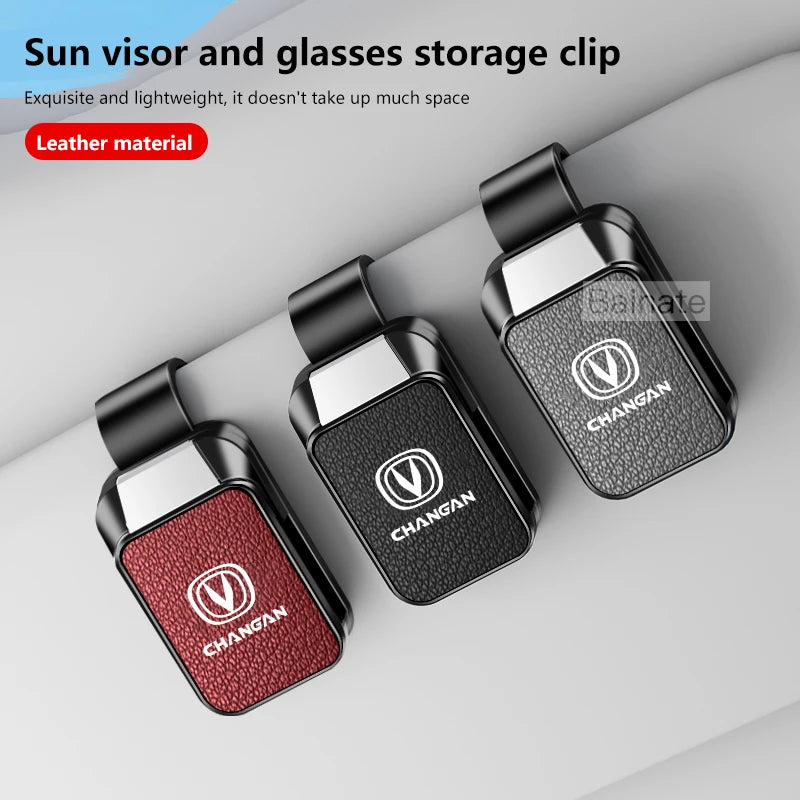 Car Sun Visor Glasses Case Storage, Leather Sunshade Sunglasses Holder, CHANGAN UNI-T UNI-K UNI-V CS75PLUS CS55 EADO PLUS CS35