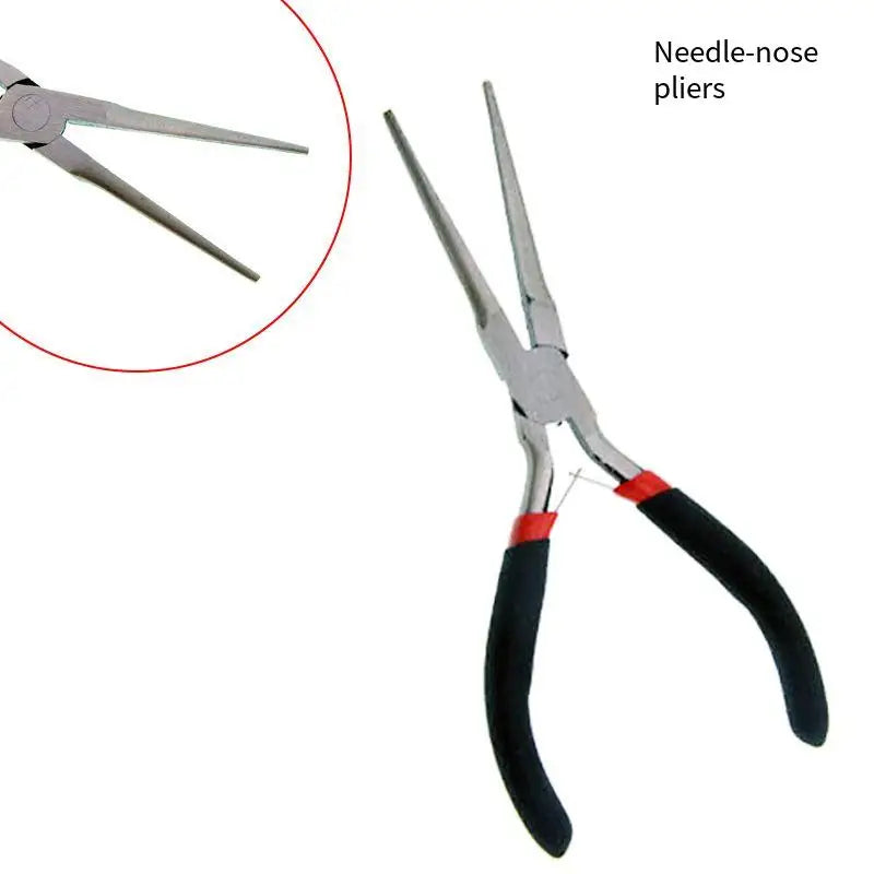 4.5 Inch Mini Small Pliers with Teeth and Pointed Nose Pliers Handmade Small Flat Mouth Pliers Jewelry Pliers Extended Toothless