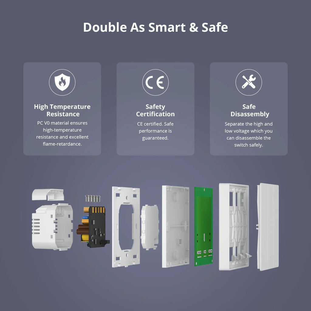 SONOFF M5 Matter WiFi Smart Wall Switch Smart Home Remote Control Works with Apple Home Alexa Google Assistant Alice