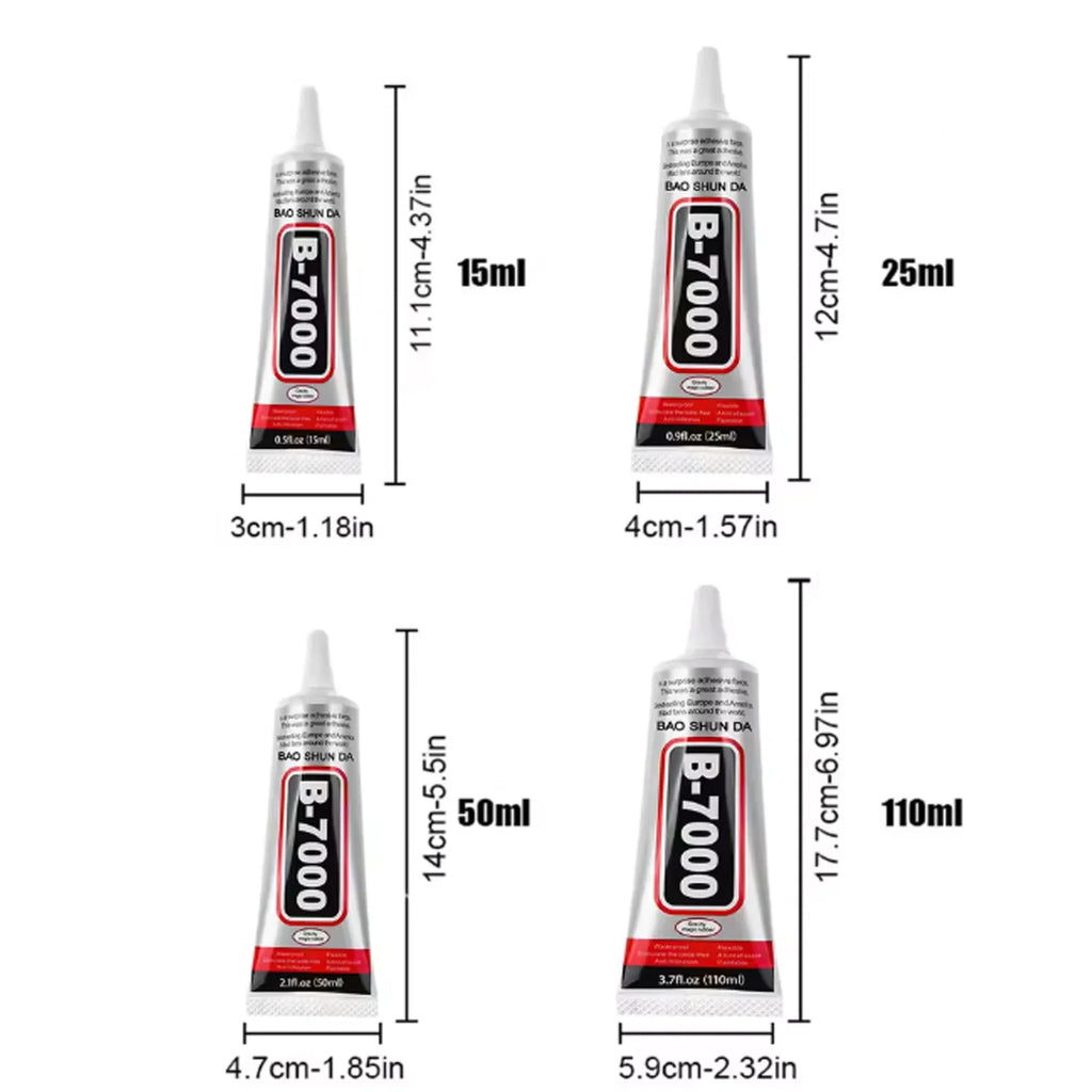 110ML 8PCS B7000 Car emblem adhesive,High Strength,Heat-Resistant,for car badges and body trim,effectively prevents Glue residue
