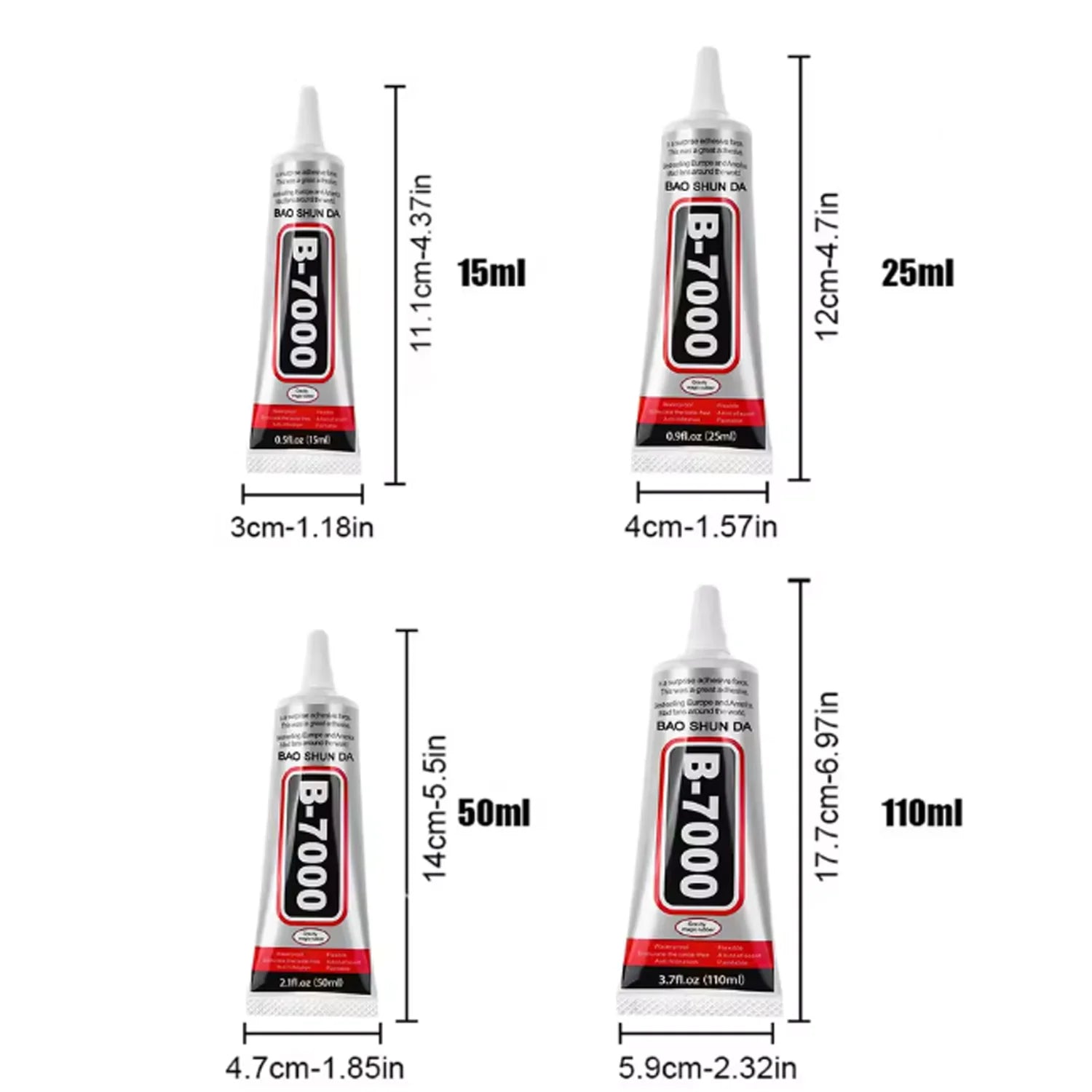 110ML 8PCS B7000 Car emblem adhesive,High Strength,Heat-Resistant,for car badges and body trim,effectively prevents Glue residue