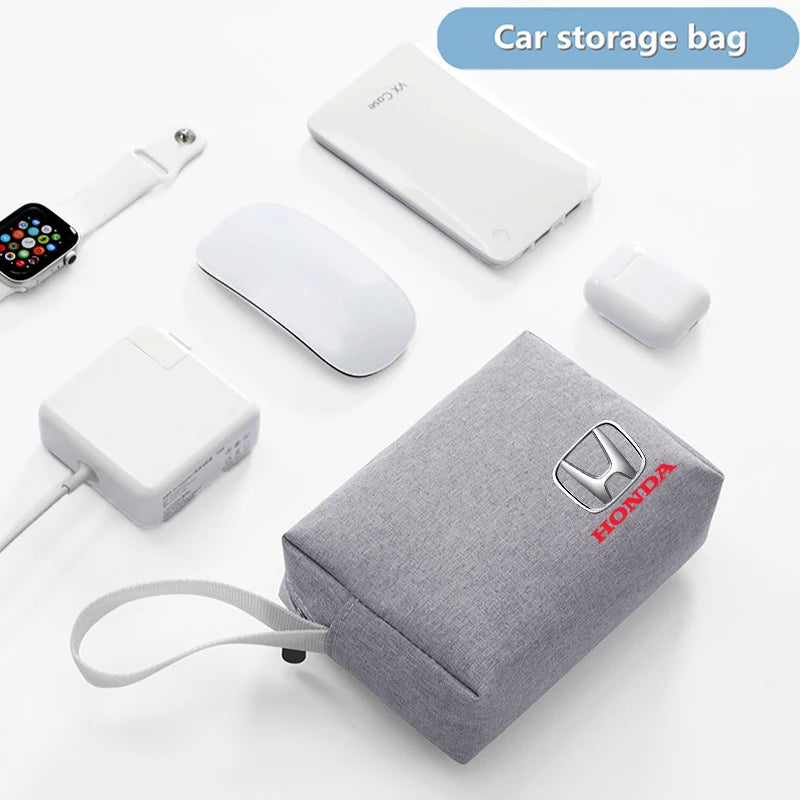 Travel Storage Bag Cable Storage Organizers Pouch Carry bag For Honda Civic 10 11th Jazz City Gen Hrv Fit Accord Mugen RR Forza