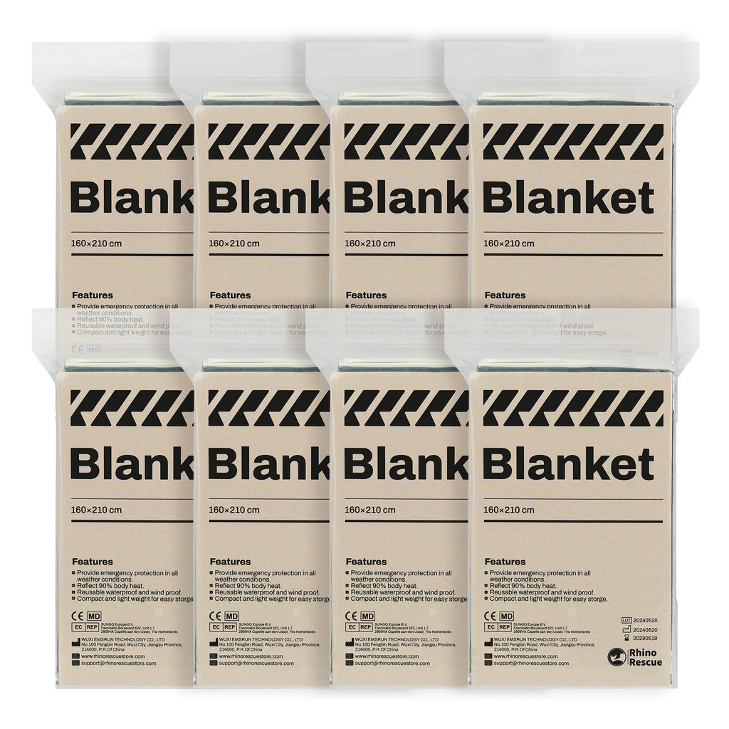 RHINO RESCUE Survival Emergency Blanket | Reflective Thermal Gear for Trauma, Hiking & Disaster Prep | Compact & Waterproof
