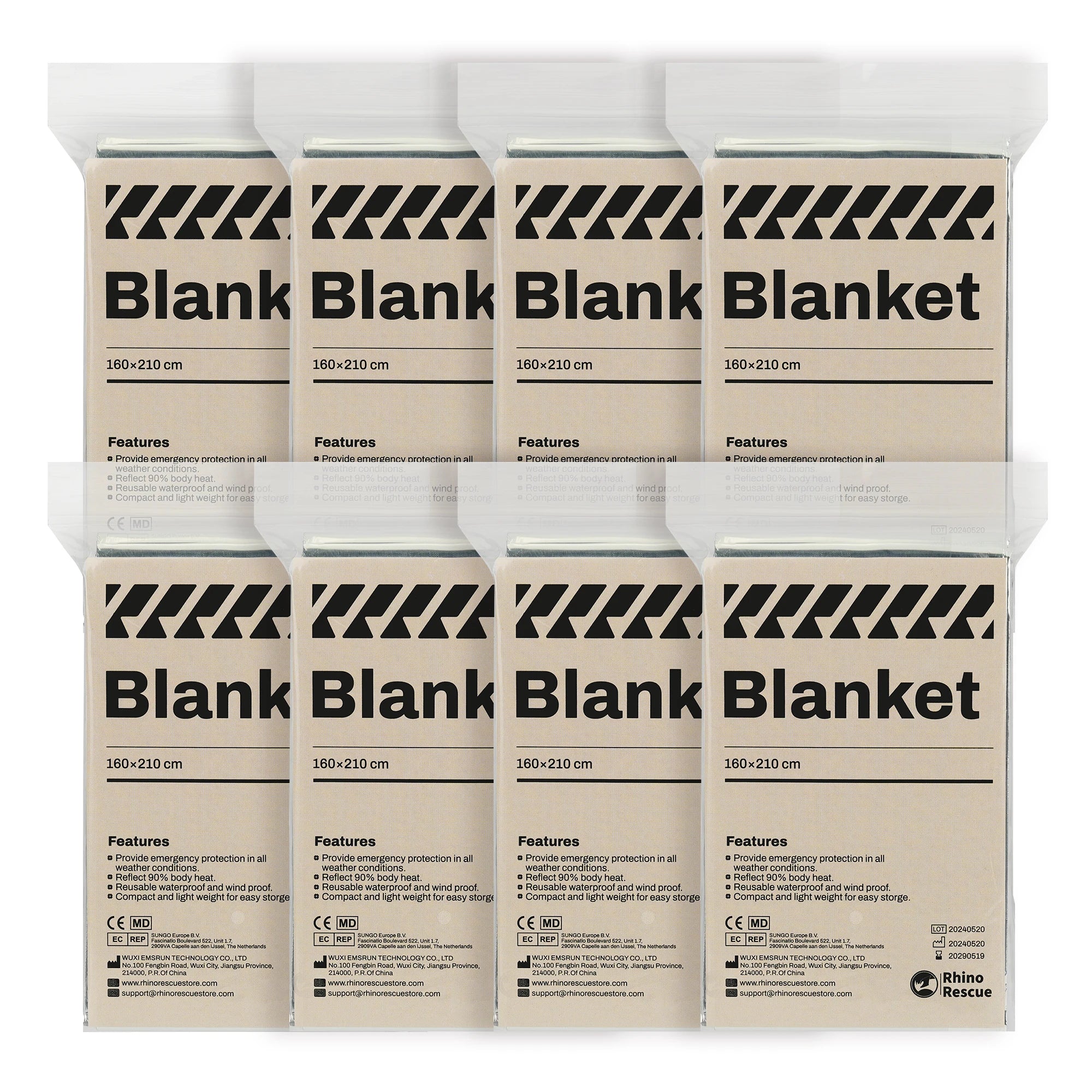 RHINO RESCUE Survival Emergency Blanket | Reflective Thermal Gear for Trauma, Hiking & Disaster Prep | Compact & Waterproof