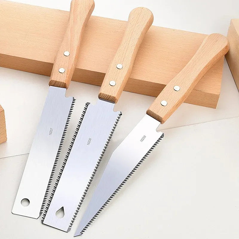Japanese Style Hand Saw with Non-slip Wooden Handle Pull Type Flexible Flush Cut Woodworking Cutting Tool for Woodcraft