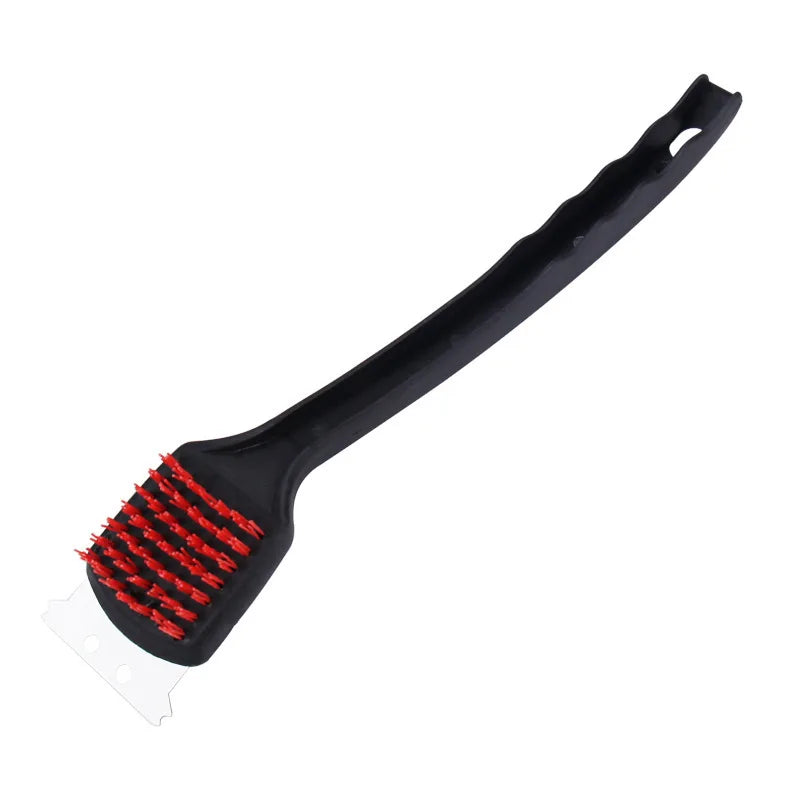 Long Handle Multifunctional Grill Cleaning Shovel Brush, Outdoor Grill BBQ Tools Nylon Cleaning Brush Double Sided Brush