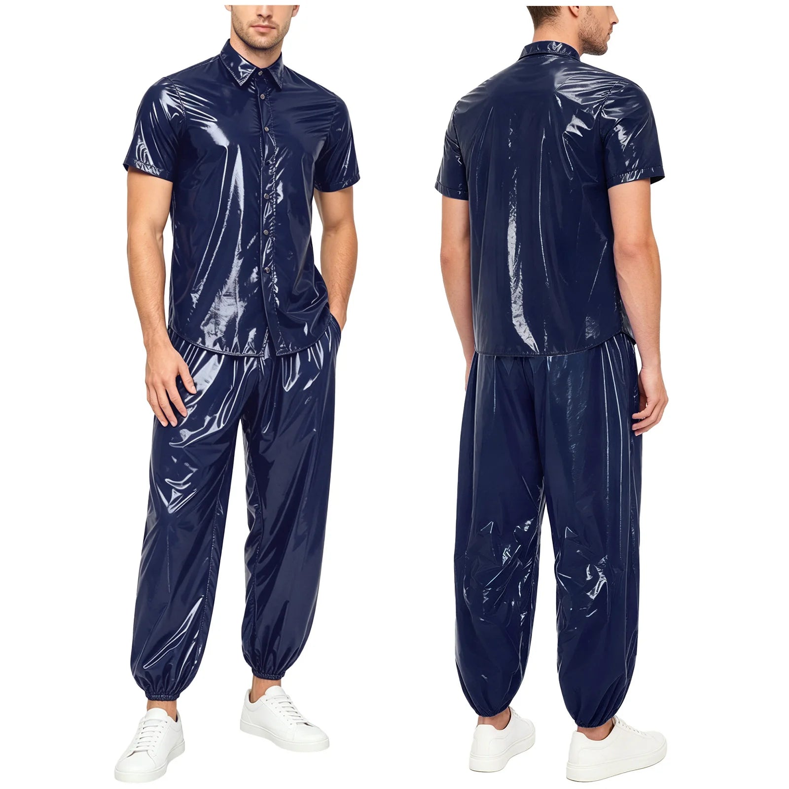 Mens Waterproof Tracksuit Sauna Sweat Outfit Zipper Pocket Hoodie Sweatshirt Windbreaker And Jogging Pants Rainwear Sportswear