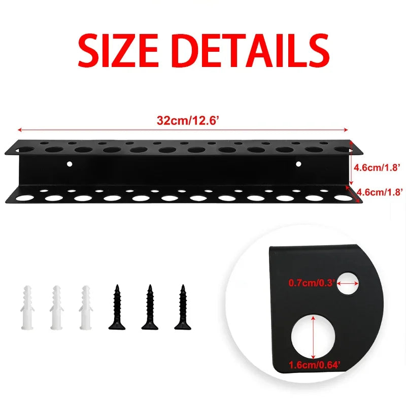 Screw Organizer Wall Mount 23-hole Screwdriver Storage Rack Manual Tools Holder Hammer Rack Pliers Hardware Tool Organizer
