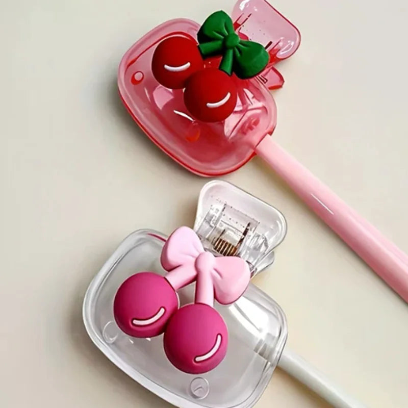 Cute Cherry Design Toothbrush Holder Cherry Pattern Protects Toothbrush Head Features Dual Holes For Drainage And Ventilation