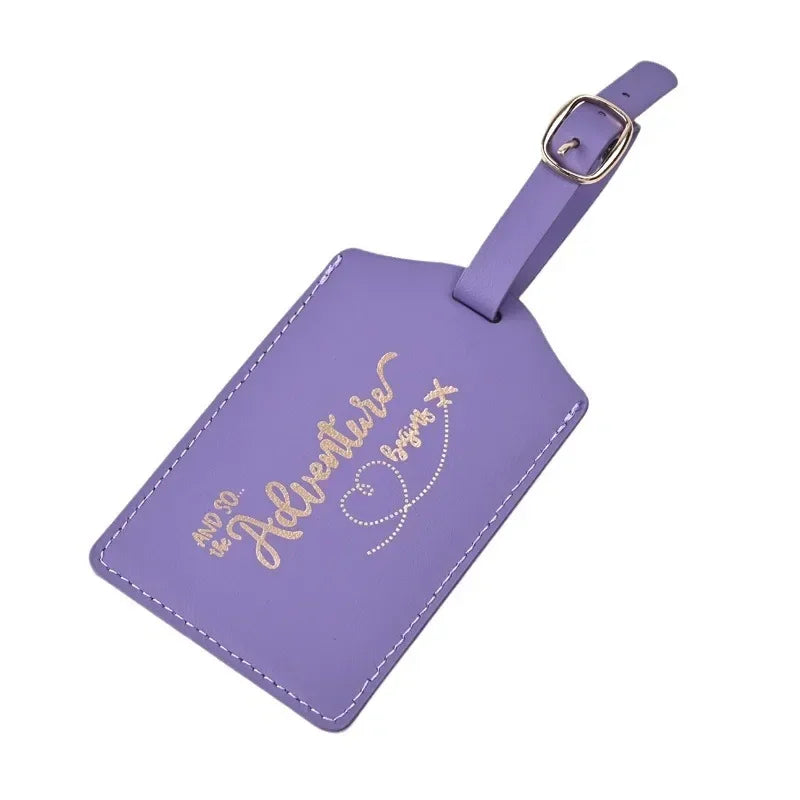 Fashion PU Letter Pattern Cute Luggage Tag men women Suitcase Name Label Luggage Tags Bag Tags for Luggage Travel Accessories