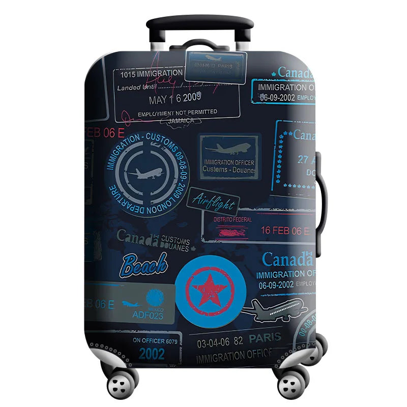 Thick Elastic World Map Luggage Protective Cover Zipper Suit For 18-32 inch Bag Suitcase Covers Trolley Cover Travel Accessories