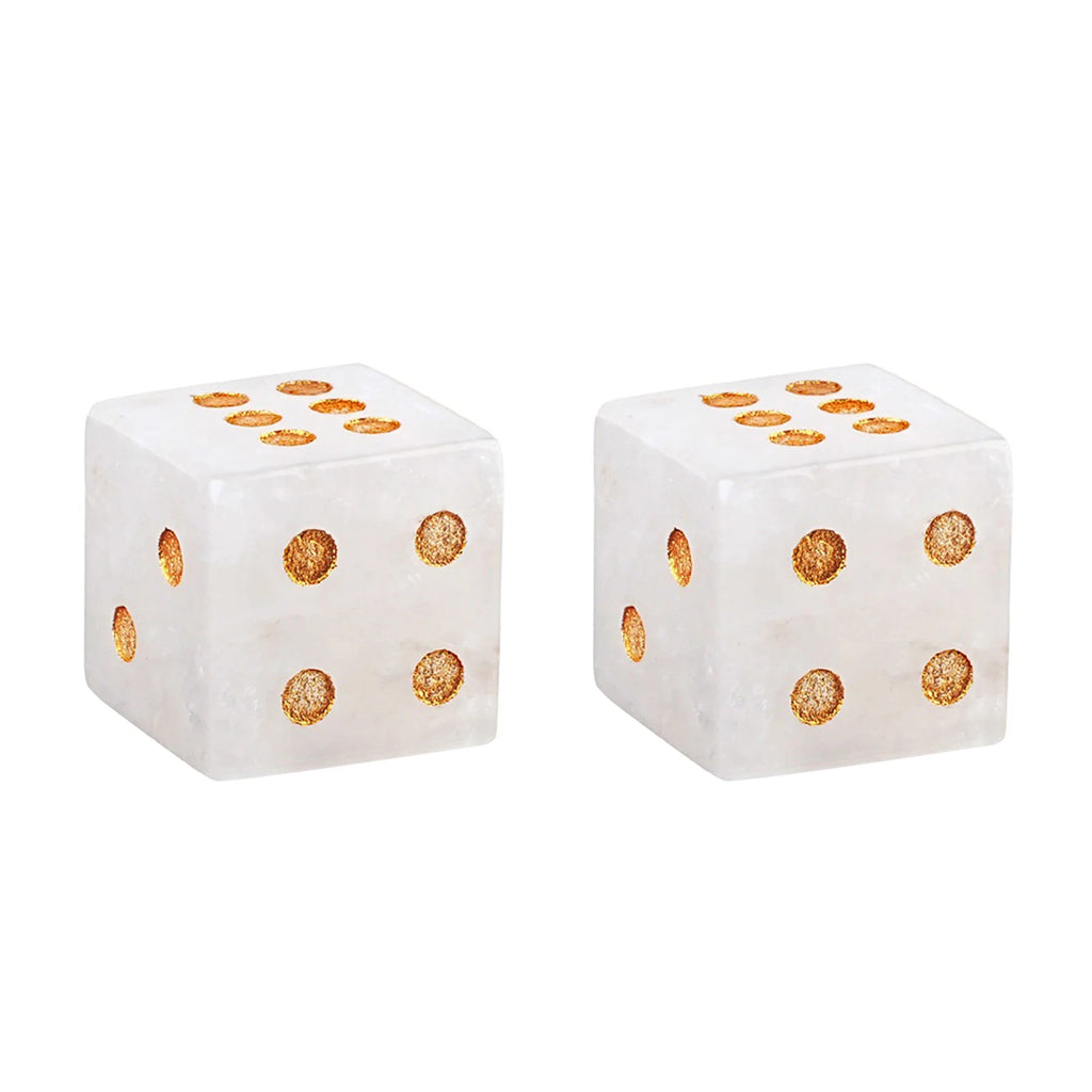 2PCS 6-Sided Mahjong Dice Polished Energy Stones Crystal D6 Mahjong Dices for Casino Games Craps DIY Crafts Spiritual Decor