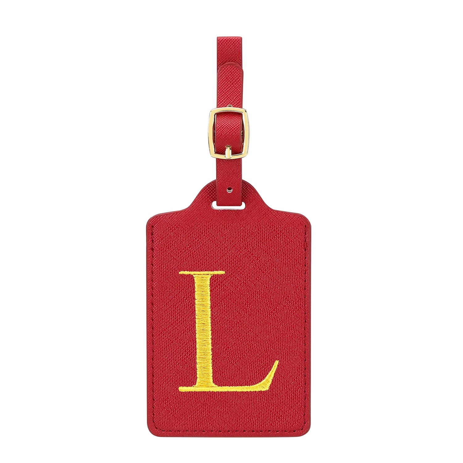 MIYIN 26 letters Luggage Tags for Suitcases PU Leather Privacy Protection Bag Tags Travel Accessories Essential, Energetic Red
