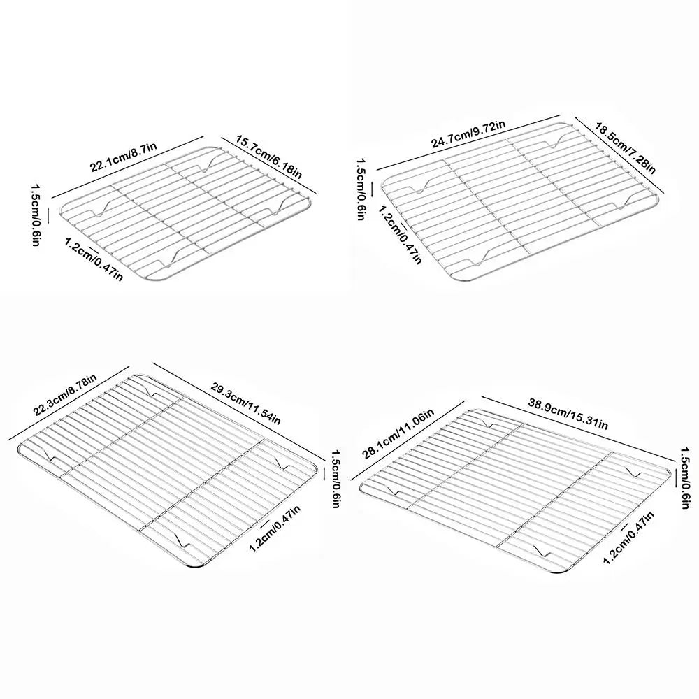 New Stainless Steel Cooling Rack Dense Wires Smooth Edge Baking Rack Easy to Clean Barbecue Cooking Mesh Shelf Drying