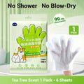 Pet Grooming Gloves Disposable Tissue Bath, 6pcs Per Pack Gentle Formula, For Cats Dogs Puppies, Pet Cleaning Supplies