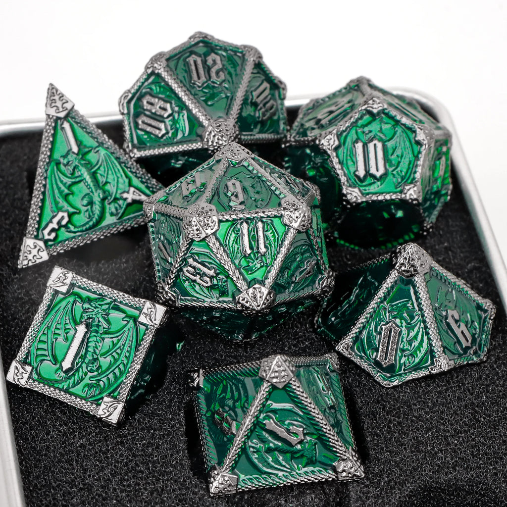 D and D Dice RPG Metal Dice for DnD Polyhedral Dice For Dungeons and Dragons Dice Role Playing Games D&D Dice Gifts Green Dice