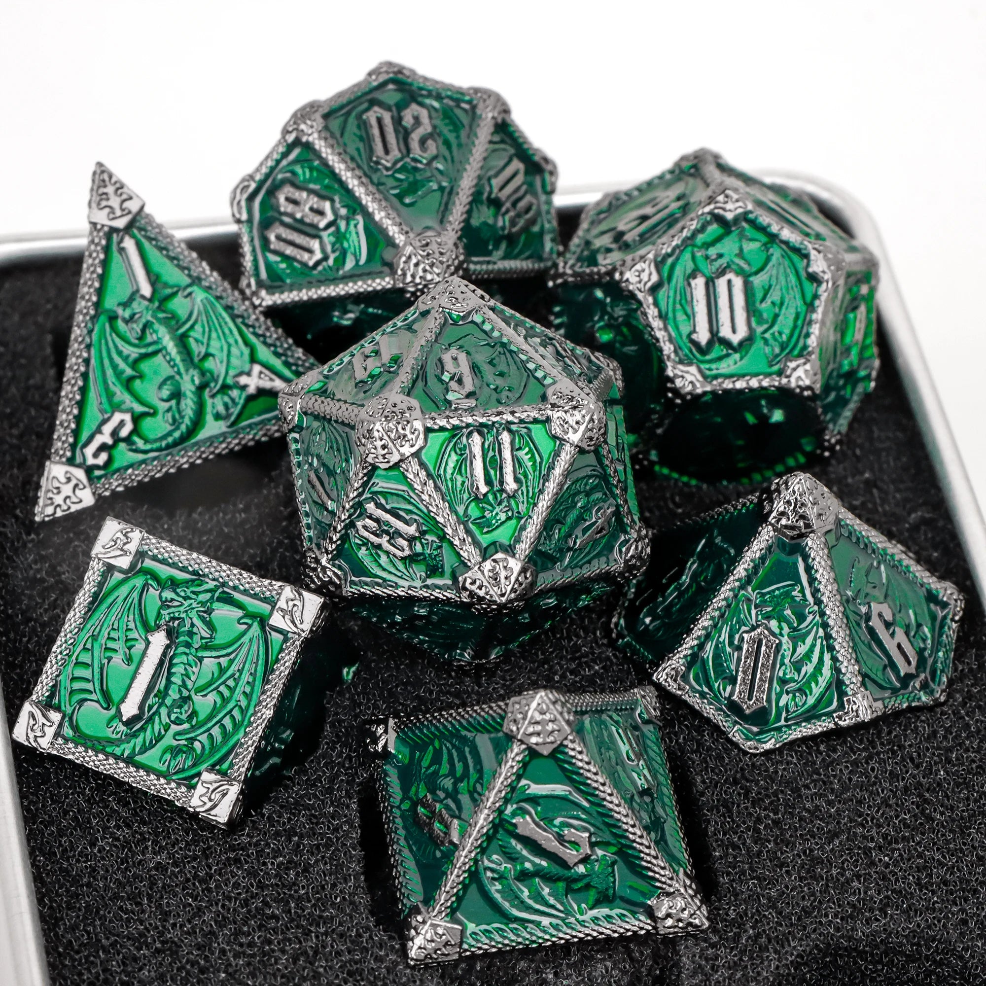 D and D Dice RPG Metal Dice for DnD Polyhedral Dice For Dungeons and Dragons Dice Role Playing Games D&D Dice Gifts Green Dice