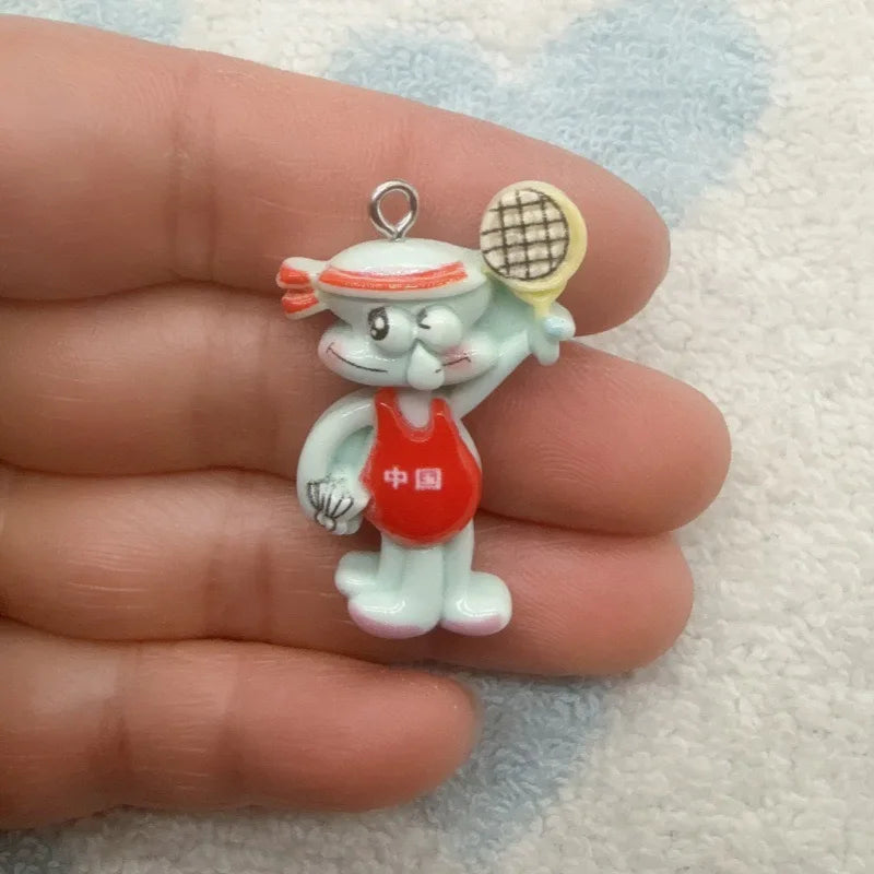 10pcs cartoon resin pendant, DIY jewelry making earrings, keychain accessories