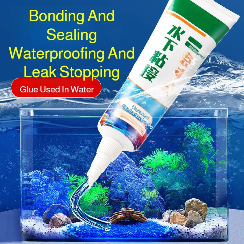 Crackproof environmentally friendly adhesive Underwater Adhesive Sealant Waterproof Silicone for Fixing Leaks in Fish Tanks