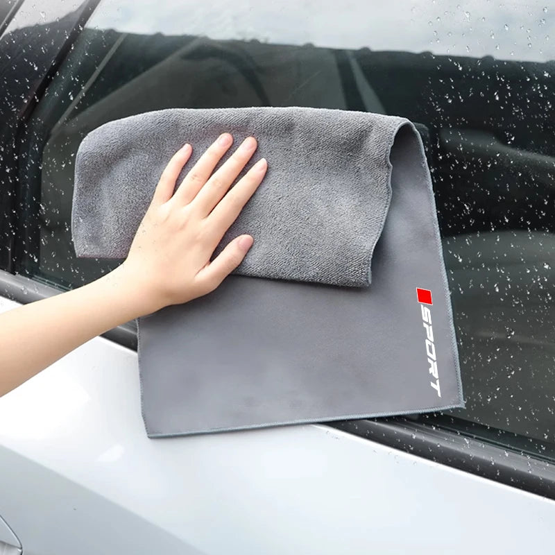 2Pcs Non-Falling Hair Suede Car Wash Towel for Audi A1 A3 A4 A5 A6 A7  Interior Cleaning Cloth Efficient Drying Auto Accessories