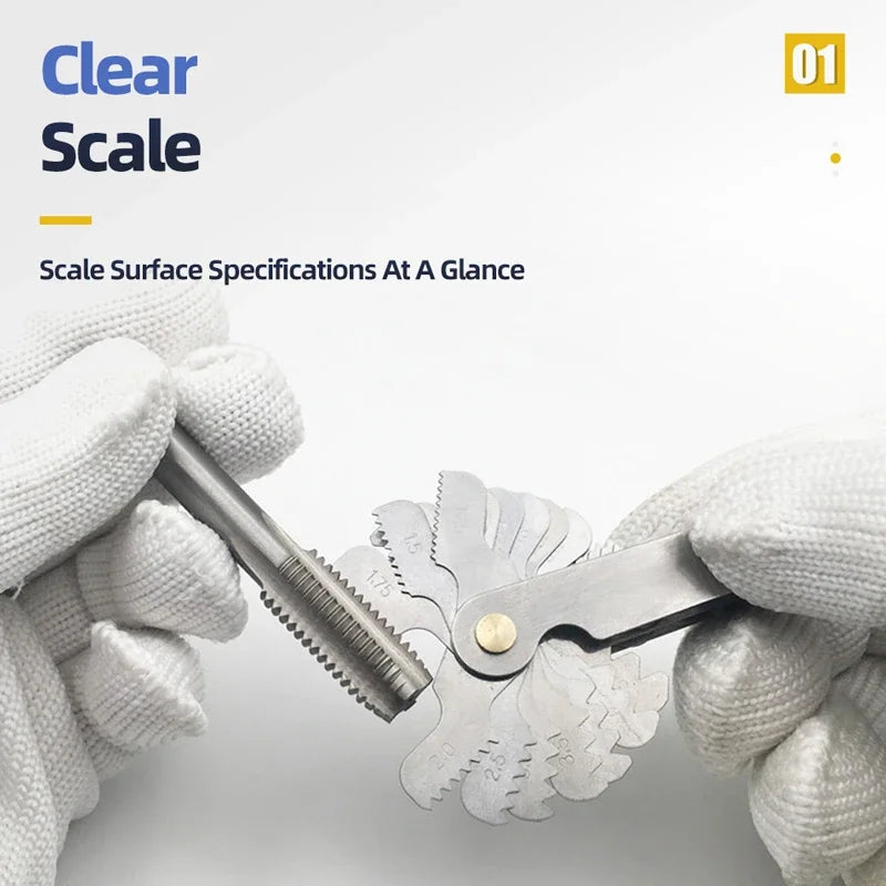 55/60 Degree Thread Plug Gauge Metric Imperial Gear Tooth Screw Pitch Gauge Carbon Steel Measuring Tool Tap Thread Measurement