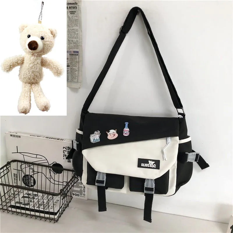 Nylon Handbags Shoulder Bag Large Capacity Crossbody Bags for Teenager Girls Men Harajuku Messenger Bag Student School Bags Sac