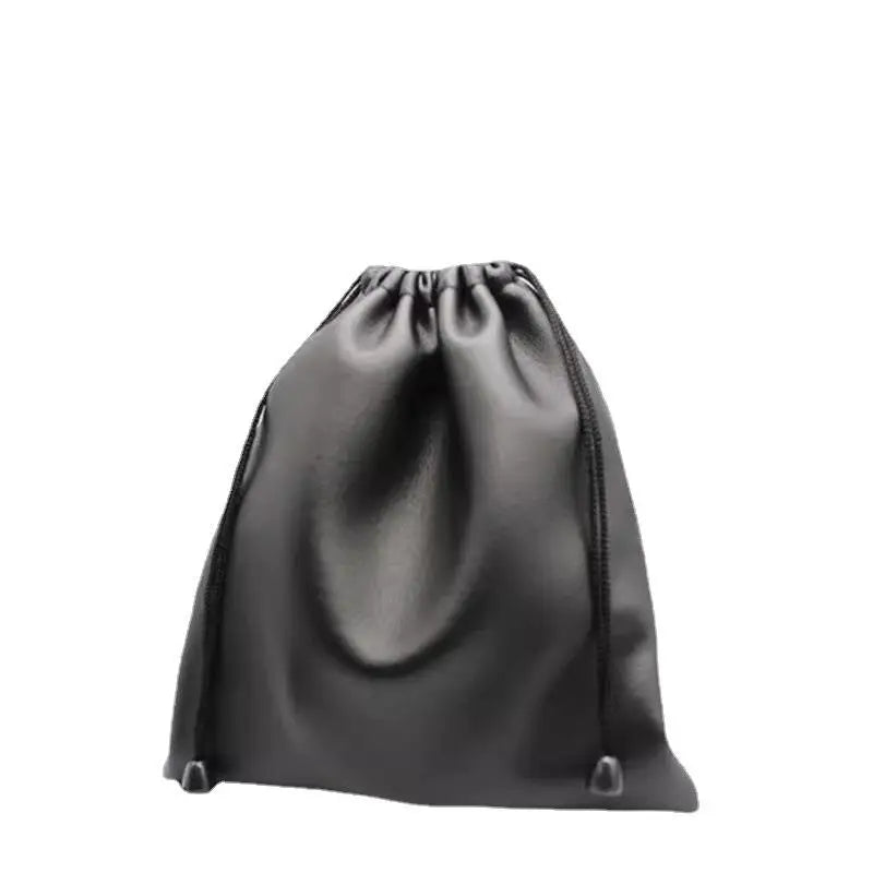 1Pcs Durable Black Dust-proof Drawstring Bag Draw String Bag Headphone Bags PU Leather Headset Bag Durable Multi Purpose Storage
