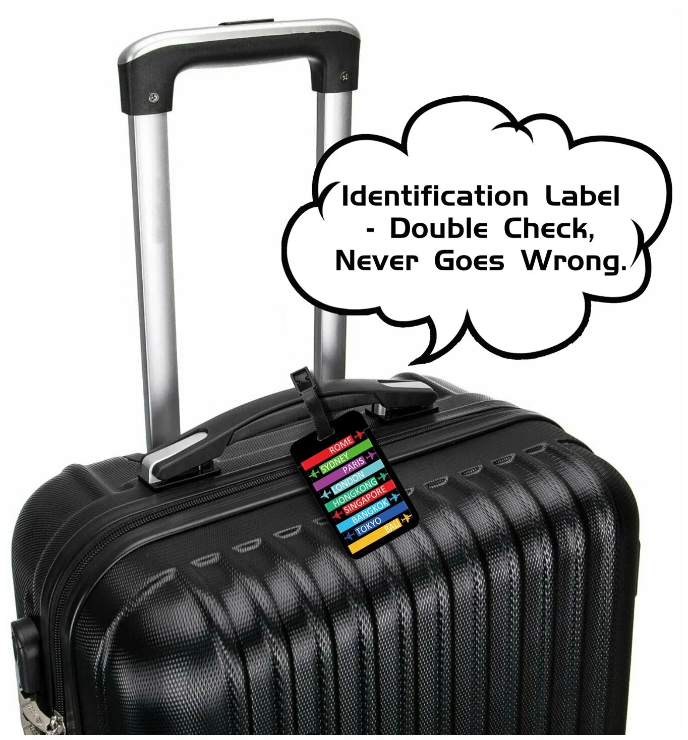 Creative 5 Colors Luggage Tag Colorful Luggage Tag Label for Travel Women Funny Backpack Suitcase Tag Name ID Identifier Durable