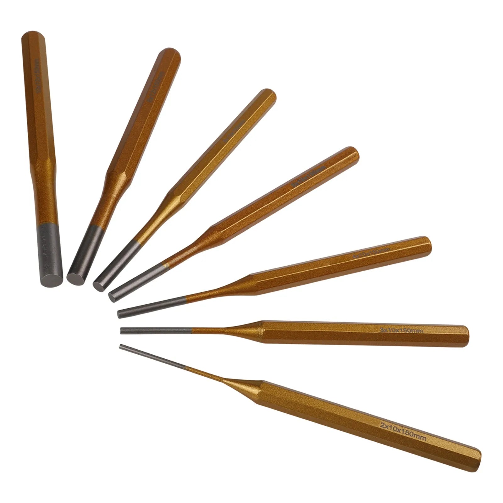 7pcs/set 2/3/4/5/6/8/10mm Cylindrical Punch Chisel Roll Pin Punch Tool Remover Heavy Duty Chisel Cone Punch Watch Repair