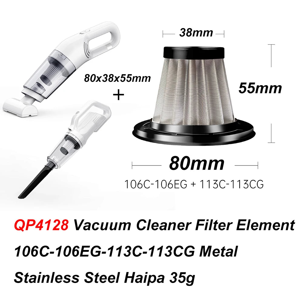 1 Pcs 106EG-113C-113CG metal stainless steel Haipa Car decoration cleaning Car Mounted Vacuum Stainless steel filter element