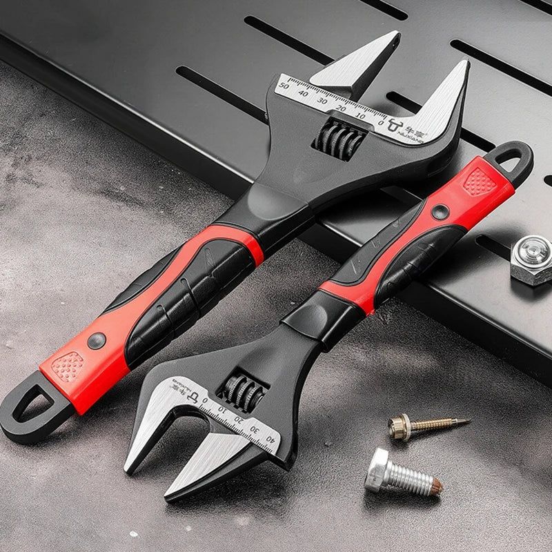 Adjustable Wrench Stainless Steel Universal Spanner Bathroom Wrench Large Open High Quality Plumbing Repair Tool Household