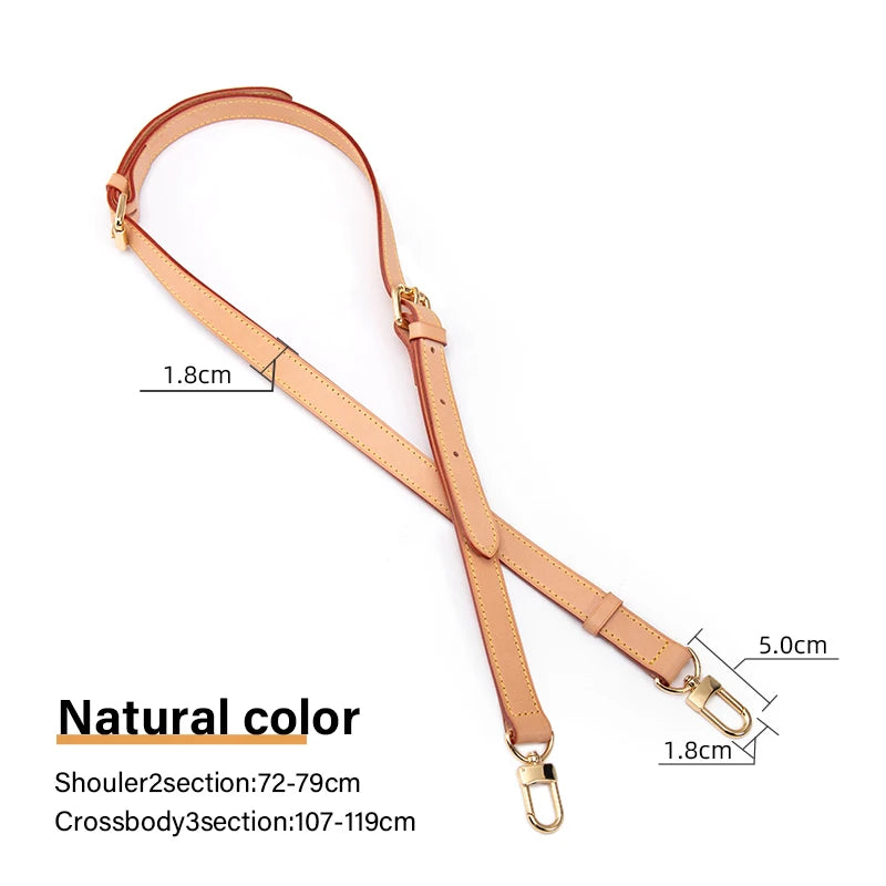 CRAZYSMITH Bag Strap for LV Speedy 20 25 30 Shoulder Straps 100% Genuine Leather Adjustable Crossbody Long Bags Belt 120cm Acces