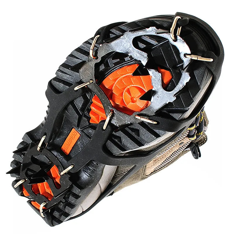 18 Spike Manganese Steel Silicone Anti Slip Ice Grips Traction Cleats For Boots Hiking Snow Outdoor Accessory