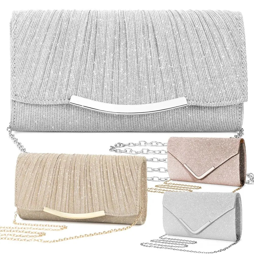 High Quality Polyester Messenger Handbag Plain Solid Color Flap Wedding Bag Wedding Party Prom Clutch Bag Women