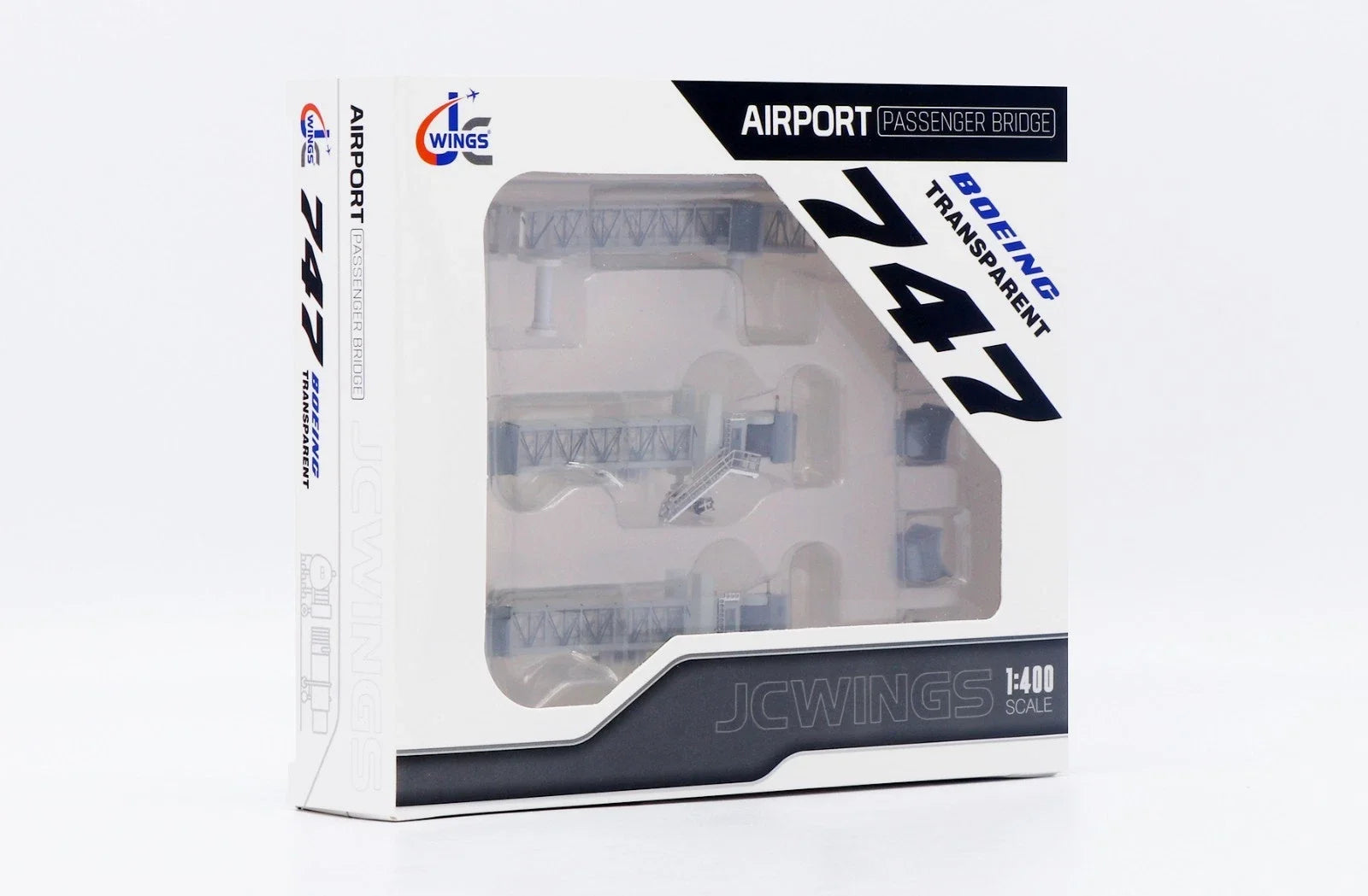 LH4387 1:400 Plastic Collectible Airport Passenger Bridge Simulation Finished Souvenir JC Wings for Boeing B747 Model
