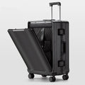 KLQDZMS Front Opening Compartment Multifunctional Aluminum Frame Luggage 20/24/26 Inch  Large Capacity Password Travel Suitcase