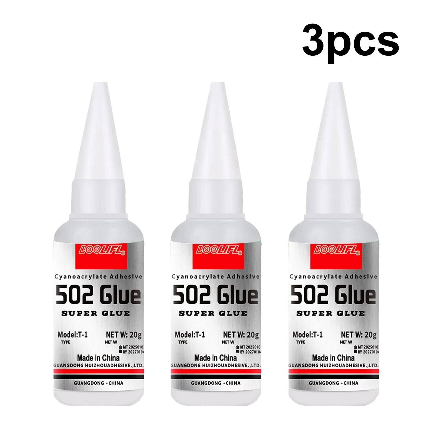Loolifl 1-25 Pieces 502 Strong Instant-Drying Cyanoacrylate Glue for Leather, Rubber, Wood, Metal, Strong Liquid Adhesive Tool