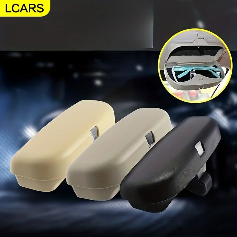 Lcars Car Sun Visor Storage Box, Car-Mounted Glasses Case, No Drilling Required for Installation, Sun Visor Sunglasses Storage Clip, Car Interior Sunglasses Storage Box, Universal Model Suitable for Most Cars, Car Sun Visor A