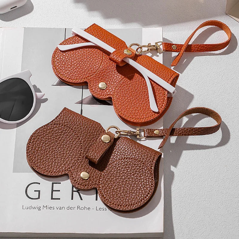 NEW Eyeglass Case Sunglasses Cover Cute Hanging PU Leather Sunglasses Reading Glasses Storage Bag Portable Travel Eyewear Holder