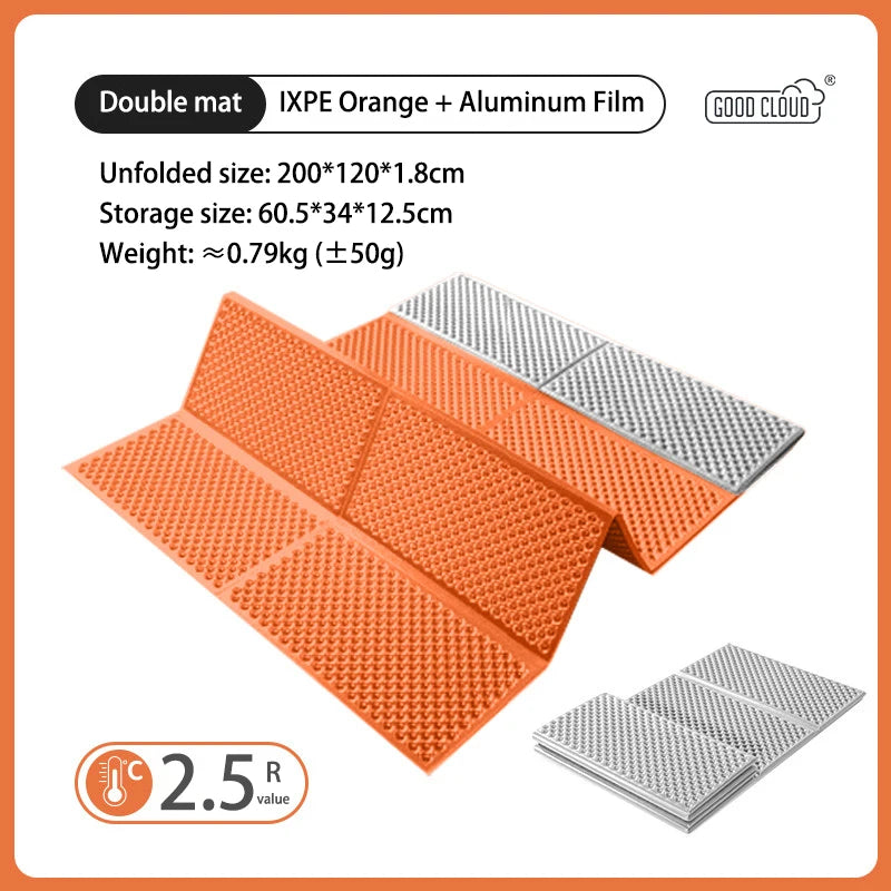 IXPE Aluminum Film Egg Nest Mat Foldable Waterproof Camping Mat for 1-2 Person Hiking Travel Backpacking Widen Tent Sleeping Pad