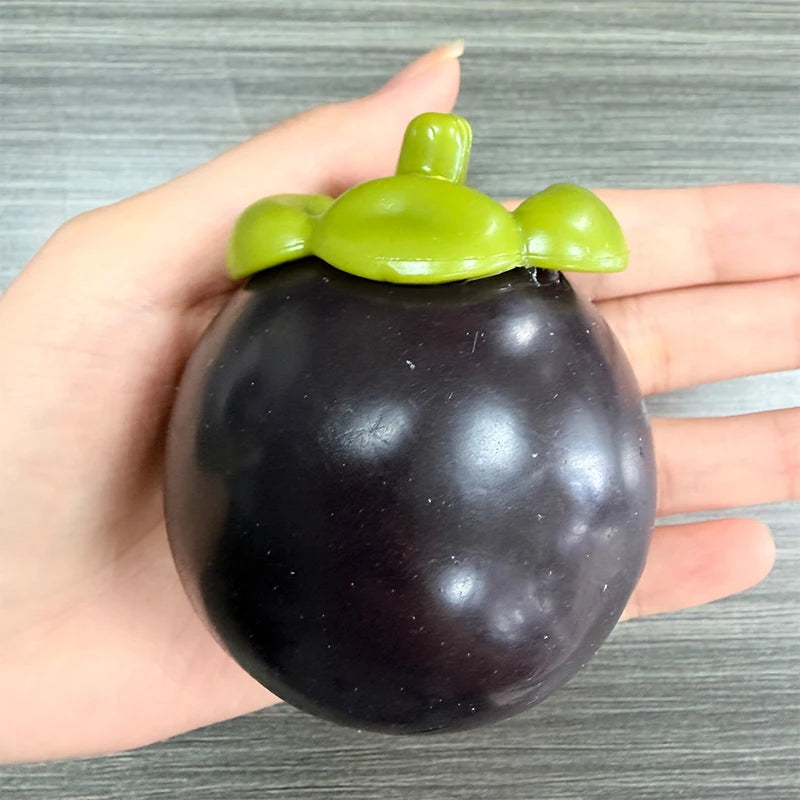 Mangosteen Crunchy Moldable Stress Ball Squeeze Toy Crispy Squishy Fidget Toy Round Blocks Filled Decompression Sensory Toy Gift